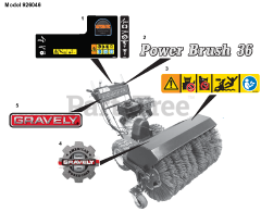 Gravely 926046 - Gravely 36" Power Brush, Subaru (SN: 035000 - 039999)