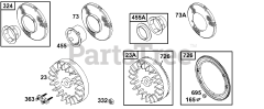Briggs & Stratton 136217-1018-E1 - Briggs & Stratton Horizontal Engine Flywheel Groups