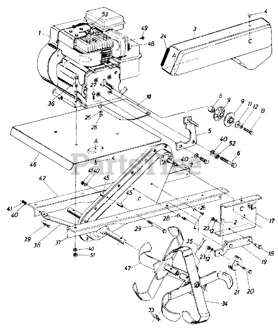 Wizard MTD2002A19 (211-310-098) - Wizard Tiller (1991) (Western Auto