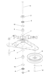 Exmark LZX740KC606CA - Exmark 60" Lazer Z X-Series Zero-Turn Mower, Kohler, CARB (SN: 312000000 - 312999999) (2012) Deck Idler Assembly No. 116-3755