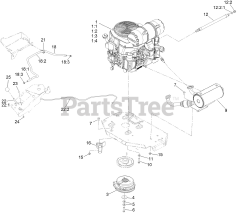 Toro 72955 (5000) - Toro 52" Z Master Zero-Turn Mower, Side-Discharge Deck (SN: 414121590 - 414999999) Engine, Clutch and Muffler Assembly