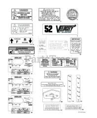Scag STTII-61V-40BV-EFI - Scag Turf Tiger II 61" Zero-Turn Mower, 40hp Vanguard (SN: T3500001 - T3599999) REPLACEMENT DECALS AND INFORMATION PLATES I