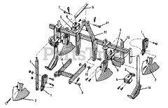 AGCO 312 (1600046) - AGCO Lawn Tractor, 12hp Cultivator Group - Rear Mounted (1505I42)