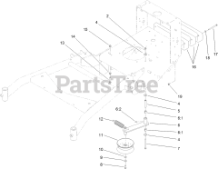 Toro 39078 - Toro 48" Walk-Behind Mower, Floating Deck, T-Bar, Gear Drive (SN: 314000001 - 314999999) (2014) POWER-TAKE-OFF IDLER AND WEIGHT ASSEMBLY