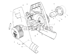 Lawn-Boy 51740 - Lawn-Boy Mini Blower (SN: 020000001 - 029999999) (1992) BLOWER HOUSING &amp; MOTOR ASSEMBLY