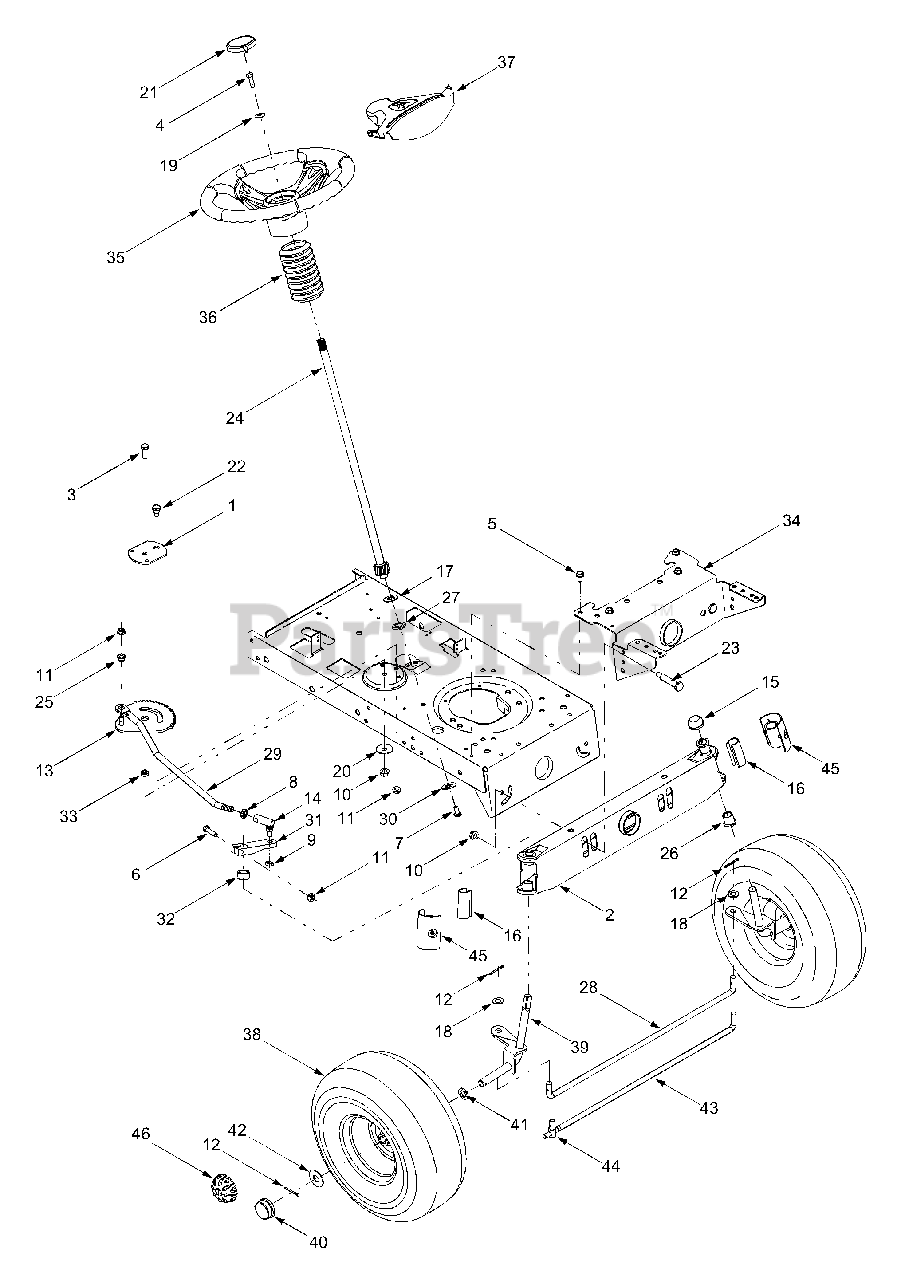 Huskee 13AF698G131 Huskee Lawn Tractor (2003) (Tractor Supply) Axle Front, Steering Parts