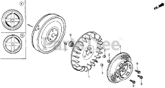 Honda FR500 A (FR500) - Honda Tiller, Made in Japan (SN: FR500-1000001 - FR500-9999999) FLYWHEEL