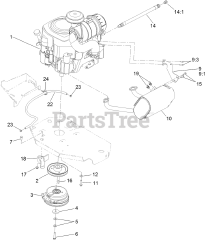 Toro 74915 CP - Toro 60" Z Master Zero-Turn Mower, Side-Discharge Deck (SN: 311000001 - 311999999) (2011) Engine, Muffler and Clutch Assembly
