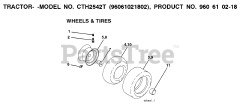 Husqvarna CTH 2542 T (960610218-02) - Husqvarna Lawn Tractor (2009-03) WHEELS &amp; TIRES