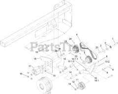 Toro 74268 (Z 597-D) - Toro 60" Z Master Zero-Turn Mower, Side-Discharge Deck (SN: 270000001 - 270000300) (2007) Cooling Pump Drive Assembly