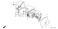 Honda GXV160 UH2 A14/A (GJABH) - Honda Engine, Made in China (SN: GJABH-2003436 - GJABH-9999999) MUFFLER