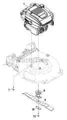 Snapper SP 105 (1696628-00) (12ALC3B3707) - Snapper 21" Walk-Behind Mower, 775 Series Briggs