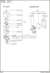 Subaru Robin EX210D52091 (EX21) - Subaru Robin Engine 317 Intake &amp; Exhaust