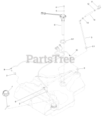 Exmark LZX940EKC606T0 - Exmark 60" Lazer Z X-Series Zero-Turn Mower, Kohler ECV940 (SN: 316000000 - 399999999) (2016) Fuel Tank Assembly No. 116-3979