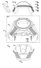 Briggs & Stratton 61E877-0113-J1 - Briggs & Stratton Vertical Engine Blower Housing Group