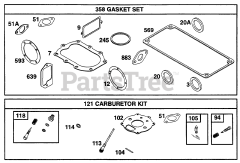 Briggs & Stratton 233451-2530-01 - Briggs & Stratton Horizontal Engine Gasket Sets