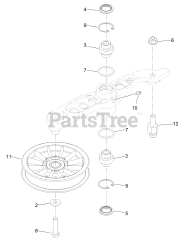Exmark LZS801KA524 - Exmark 52" Lazer Z S-Series Zero-Turn Mower, Kawasaki FX801V (SN: 313000000 - 313999999) (2013) Pump Idler Assembly No. 116-1255