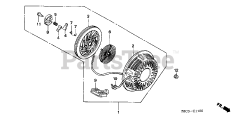 Honda GX620 U1 QZB2 (GCARK) - Honda Engine, Made in Japan (SN: GCARK-1000001 - GCARK-9999999) RECOIL STARTER