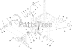 Toro 37780 (826 OE) - Toro 26" Power Max Snow Thrower (SN: 316000001 - 316999999) (2016) Pulleys and Bellcrank Assembly