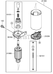 Toro 30499 - Toro 52" Walk-Behind Mower, Floating Deck, Split Lever, Hydro Drive (SN: 280001001 - 280001100) (2008) STARTER ASSEMBLY KAWASAKI FH580V-DS28