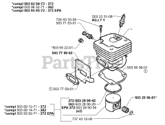 Husqvarna 362 SPECIAL - Husqvarna Chainsaw (1999-11) Piston / Cylinder