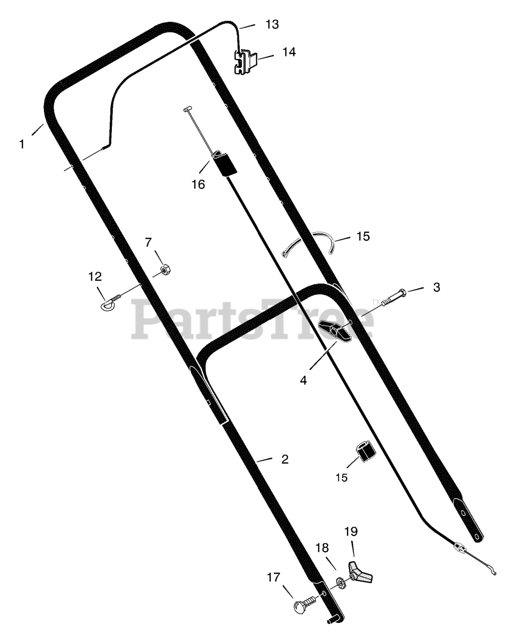 Scotts 22315x8C - Scotts 22" Walk-Behind Mower (2001) Handle Assembly