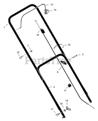 Scotts 22315x8C - Scotts 22" Walk-Behind Mower (2001) Handle Assembly