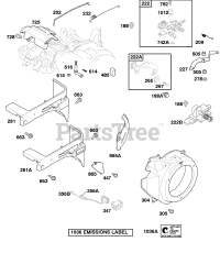Briggs & Stratton 50032-0100-E1 - Briggs & Stratton Horizontal Engine Blower Housing, Controls, Governor Spring