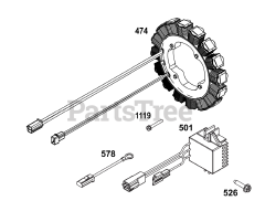 Briggs & Stratton 38E347-0124-01 - Briggs & Stratton Horizontal Engine Alternator Group