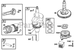Briggs & Stratton 290777-0108-01 - Briggs & Stratton Vertical Engine Piston Grp, Cam, Crank