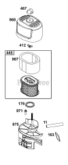 Briggs & Stratton 106232-0389-F1 - Briggs & Stratton Horizontal Engine Air Cleaner Group