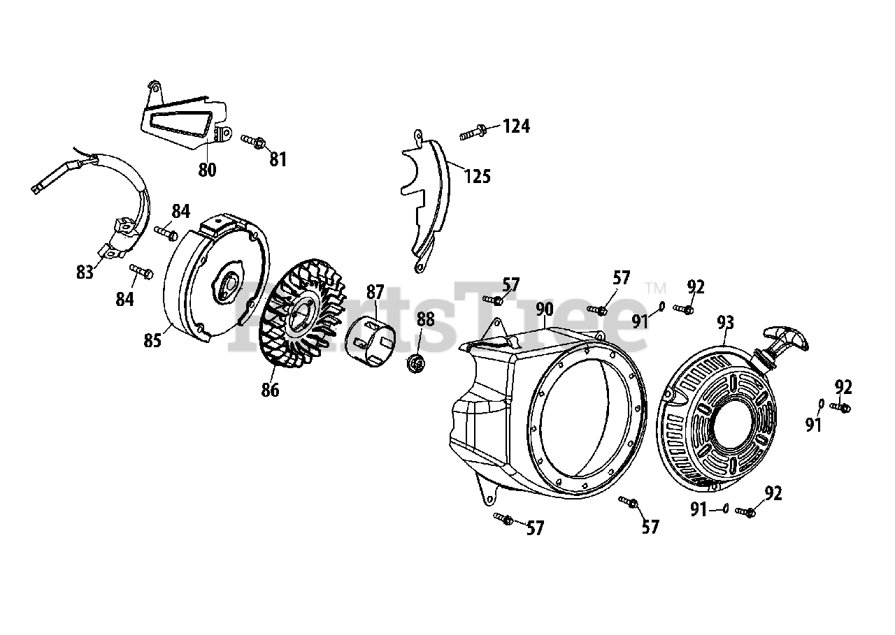 TroyBilt 170AUA TroyBilt Engine 170AUA Flywheel & Blower Housing