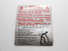 Simplicity 7016191 Use 7016191yp: Decal  Warning  Electric Start