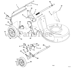 Ariens 911143 (LM 21 S) - Ariens 21" Self-Propelled Walk-Behind Mower, 6hp Kawasaki, CARB (SN: 000101 - 004999)