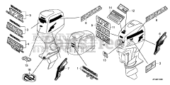 Honda BF175 AK1 XA (BAJJ) - Honda Marine Engine, Made in Japan (SN: BAJJ-1300001 - BAJJ-9999999) LABEL