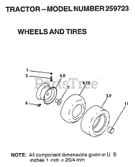 Weed Eater 259723 - Weed Eater Lawn Tractor TIRES/WHEELS