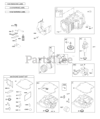 Briggs & Stratton 31A707-2121-B1 - Briggs & Stratton Vertical Engine Camshaft, Crankshaft, Cylinder, Engine Sump, Gasket Set - Engine, Operator's Manual, Piston, Rings, Connecting Rod, Warning Label