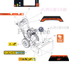 Ariens 921076 (PB 28) - Ariens 28" Power Brush, Ariens AX 212cc engine (SN: 000101 & Above)