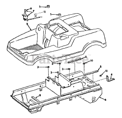 International Harvester 75 (0340008U) - International Harvester Riding Mower (1972 - 1981) Body, Frame &amp; Drawbar