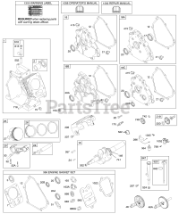 Briggs & Stratton 121302-0194-E2 - Briggs & Stratton Horizontal Engine Camshaft, Crankcase Cover, Crankshaft, Cylinder, Lubrication, Piston Group