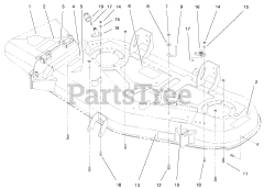 Toro 78280 - Toro 52" Side-Discharge Mower Deck for 260 Series Tractors (SN: 089000001 - 089999999) (1998) Decals And Baffles 2