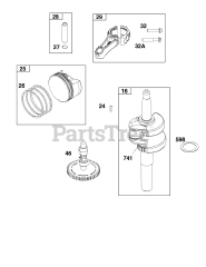 Briggs & Stratton 123P02-0056-H1 - Briggs & Stratton Vertical Engine Crankshaft Group