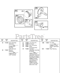 Briggs & Stratton 115432-0107-01 - Briggs & Stratton Horizontal Engine Camshaft, Piston, Rings, Connecting Rod