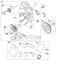 Briggs & Stratton 61E377-0027-J1 - Briggs & Stratton Horizontal Engine Crankcase Cover/Sump Group