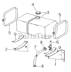 Cub Cadet 1100 (2050590U) - Cub Cadet Garden Tractor Fuel Tank &amp; Mounting
