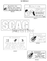 Scag GC-3B - Scag Fabric 3-Bag Grass Catcher (SN: K3300001 - K3399999) GC Decals