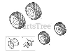 Cub Cadet LTX 1050 KH (13AQ91AP056) - Cub Cadet 50" Lawn Tractor (2013) Front &amp; Rear Wheels