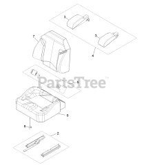 Exmark LZS801KA524 - Exmark 52" Lazer Z S-Series Zero-Turn Mower, Kawasaki FX801V (SN: 313000000 - 313999999) (2013) Seat W/Tracks Assembly No. 116-4474