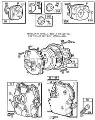 Briggs & Stratton 131232-0417-XX - Briggs & Stratton Horizontal Engine Mufflers,Gear Case,Crankcase