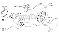 Toro 1-0423 - Toro Bronco 14 Lawn Tractor (1972) Wheels And Tires